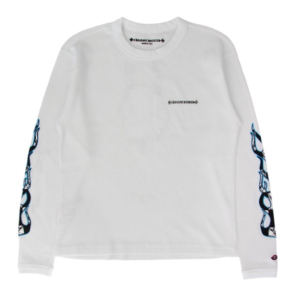 Chrome Hearts Tops - Chrome Hearts Matty Boy Sinister Thermal L/S T-shirt White L